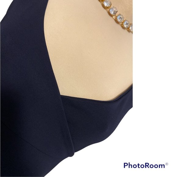 GAP Gown Sz Medium Simple Yet Elegant Long Navy Blue Spaghetti Straps - Picture 5 of 9